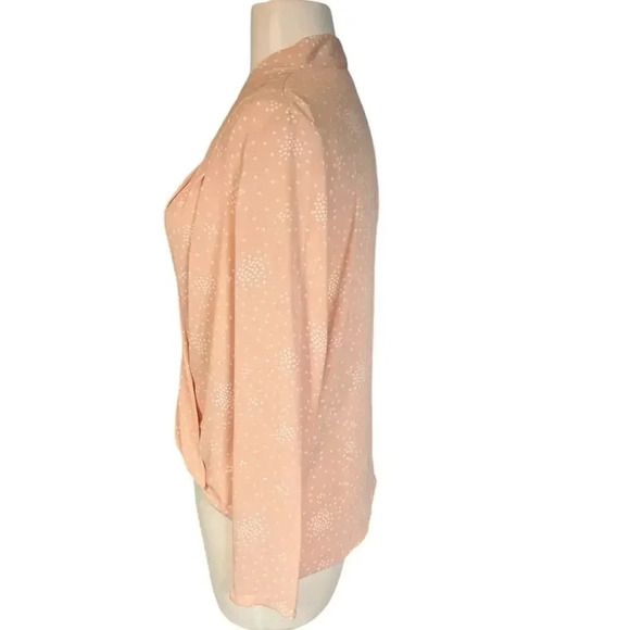 Ann Taylor Draped Blouse With Twisted V Neck Elegant Size Small Petite Blush - Picture 4 of 12